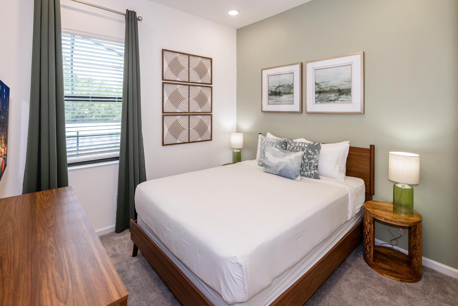Bedroom 1 with a queen size bed