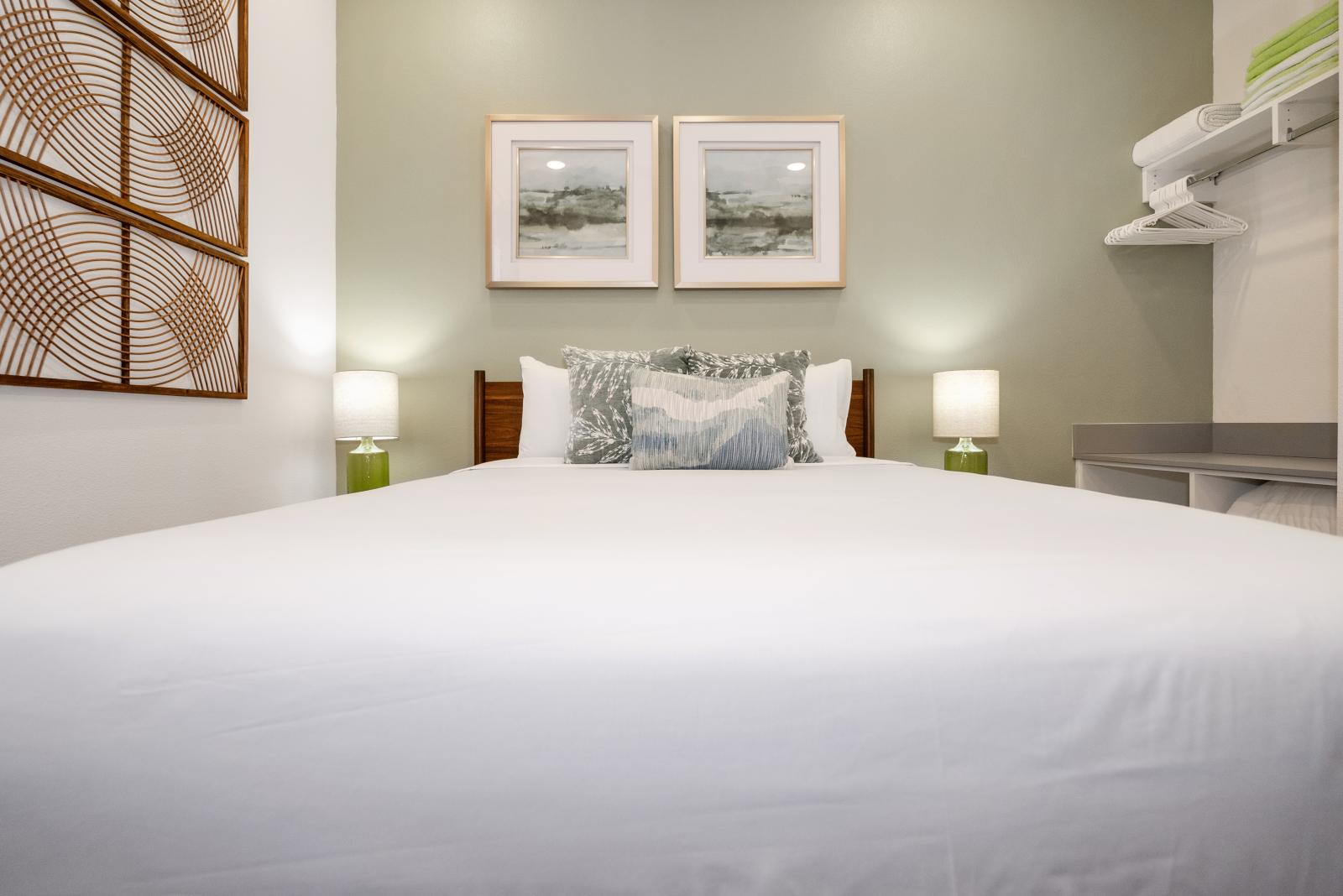 Bedroom 1 with a queen size bed