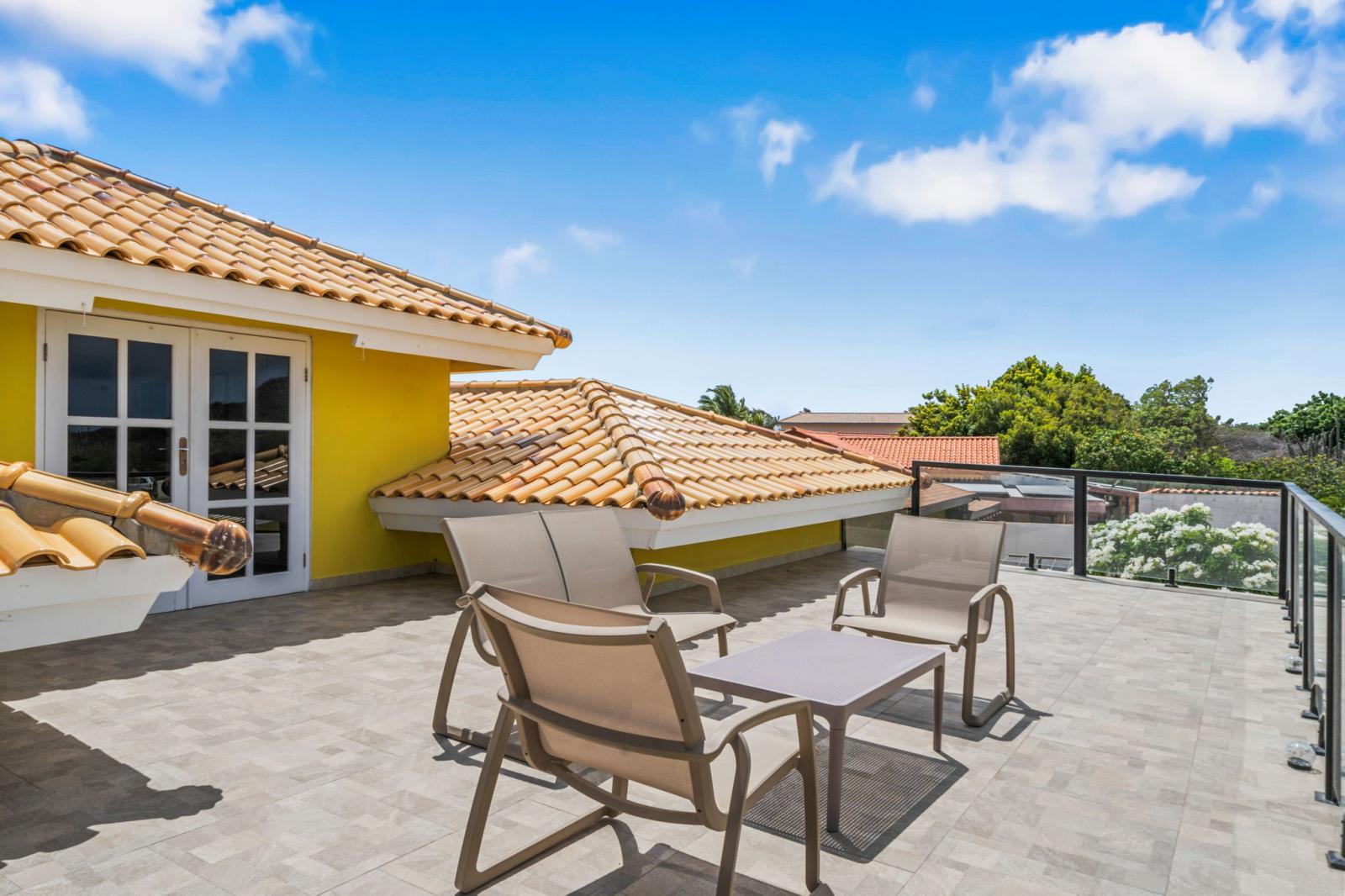 Lounge seats on the rooftop