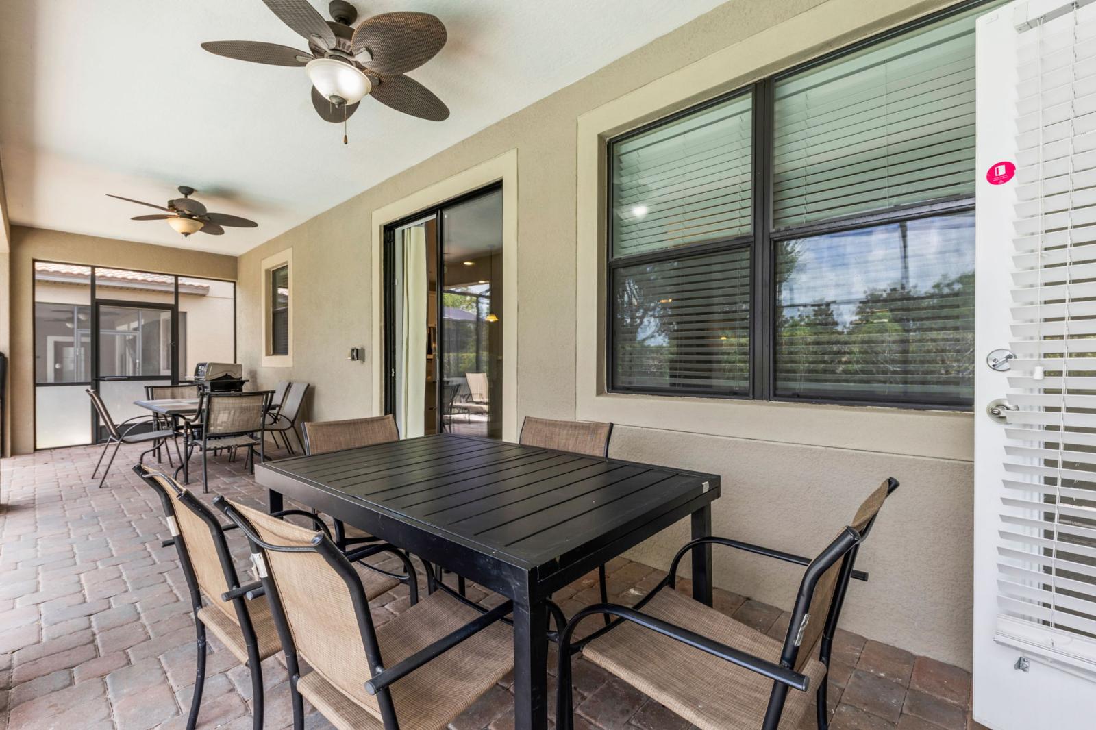 Private Pool and Spa with outdoor dining
