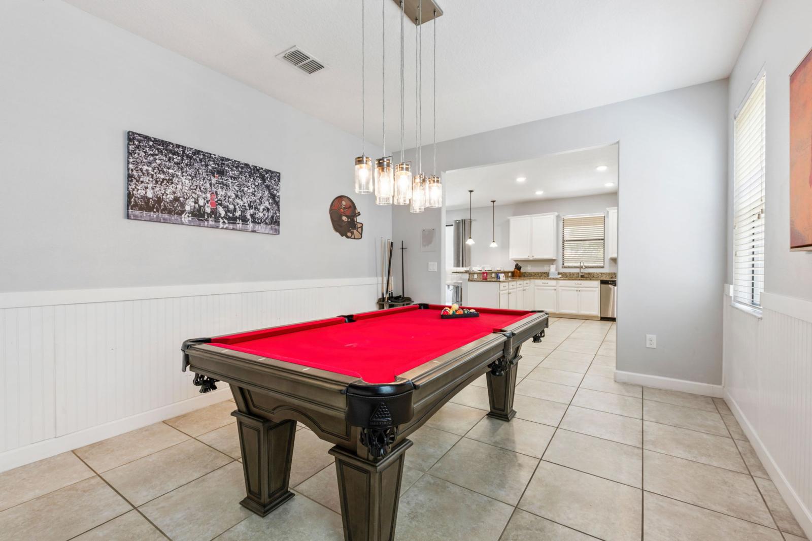 Private room with pool table