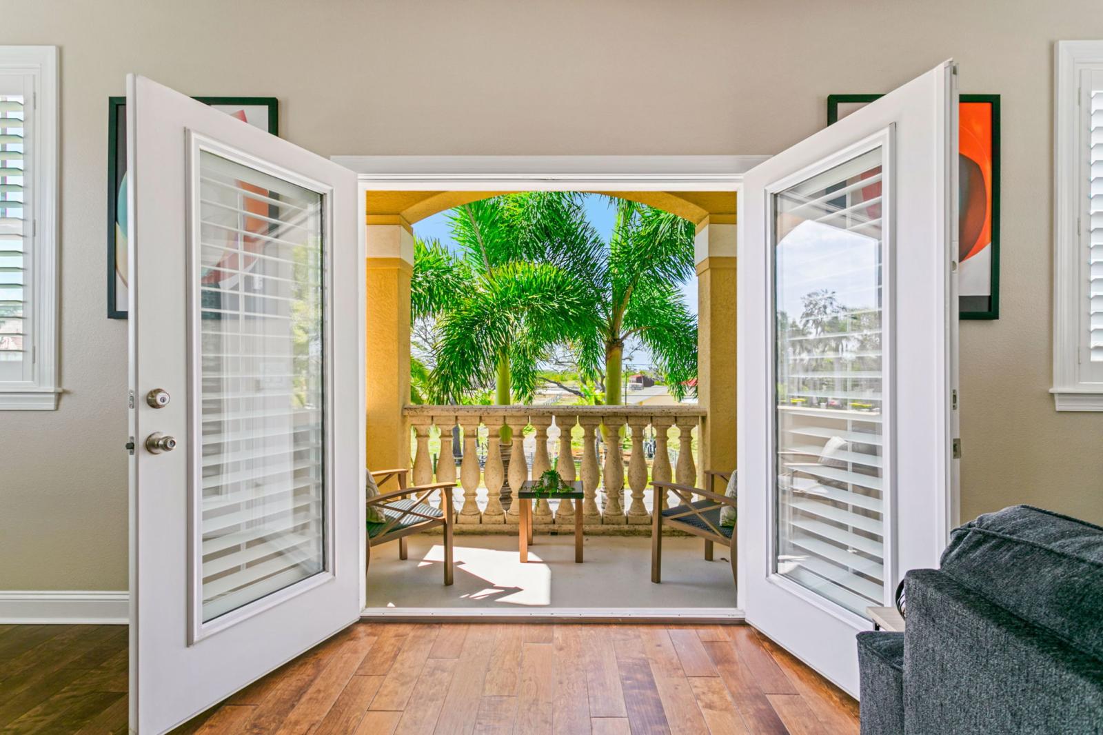 Beautiful balcony and perfect place to enjoy your morning coffee.