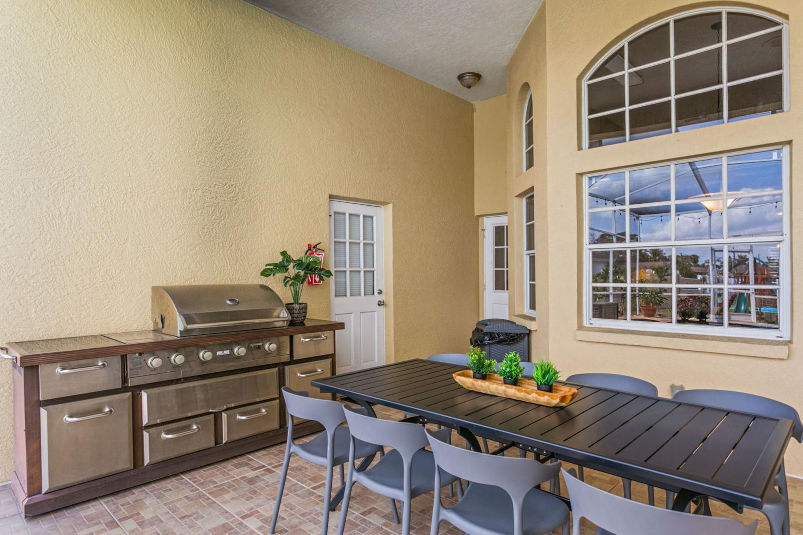 Large Outdoor Grill with Dining Area