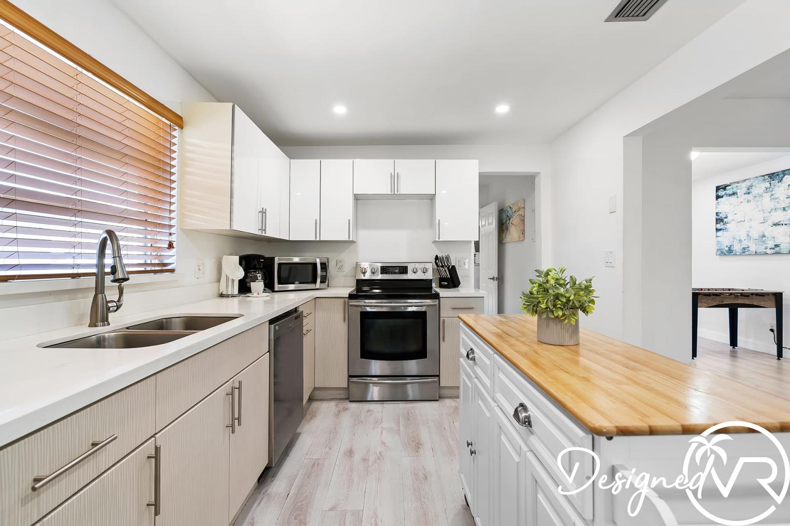 Spacious and updated kitchen.