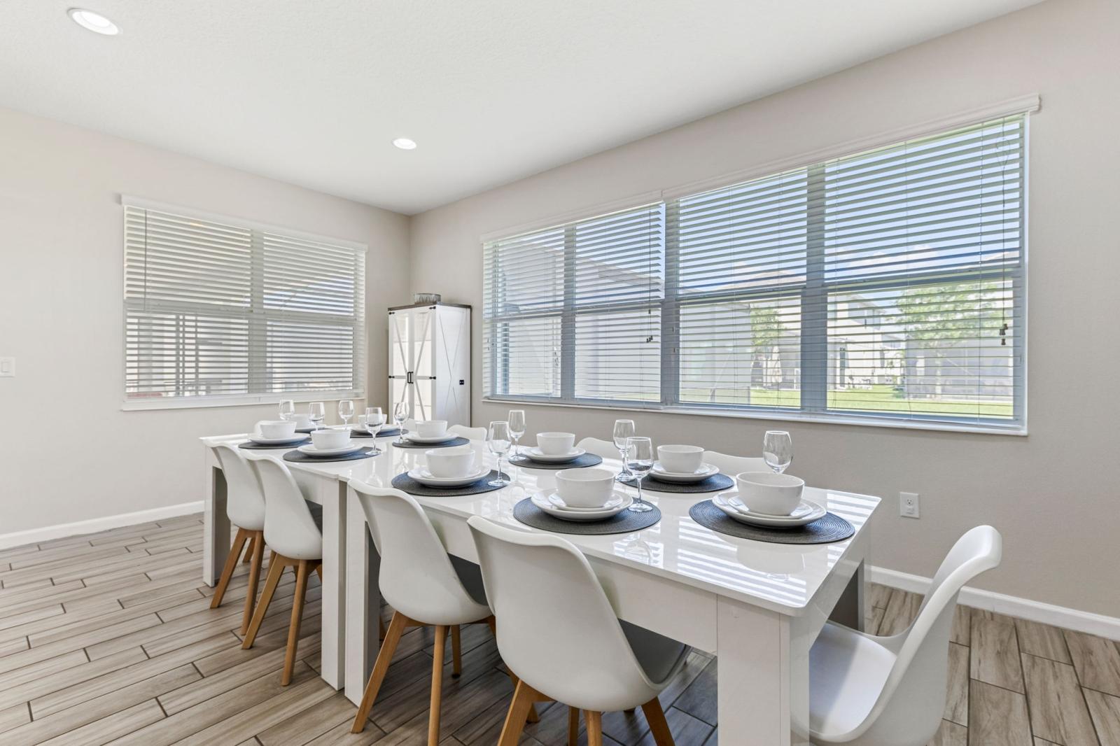 Spacious dining area