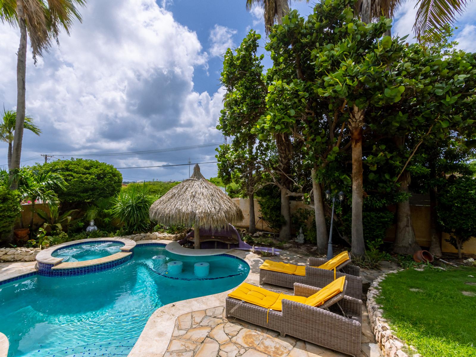 Porch view to the refreshing pool