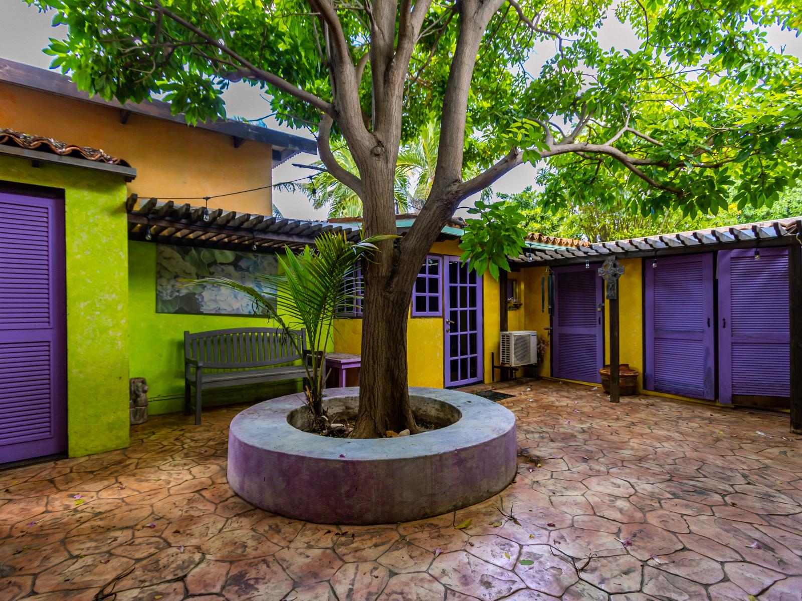 Back patio of the home