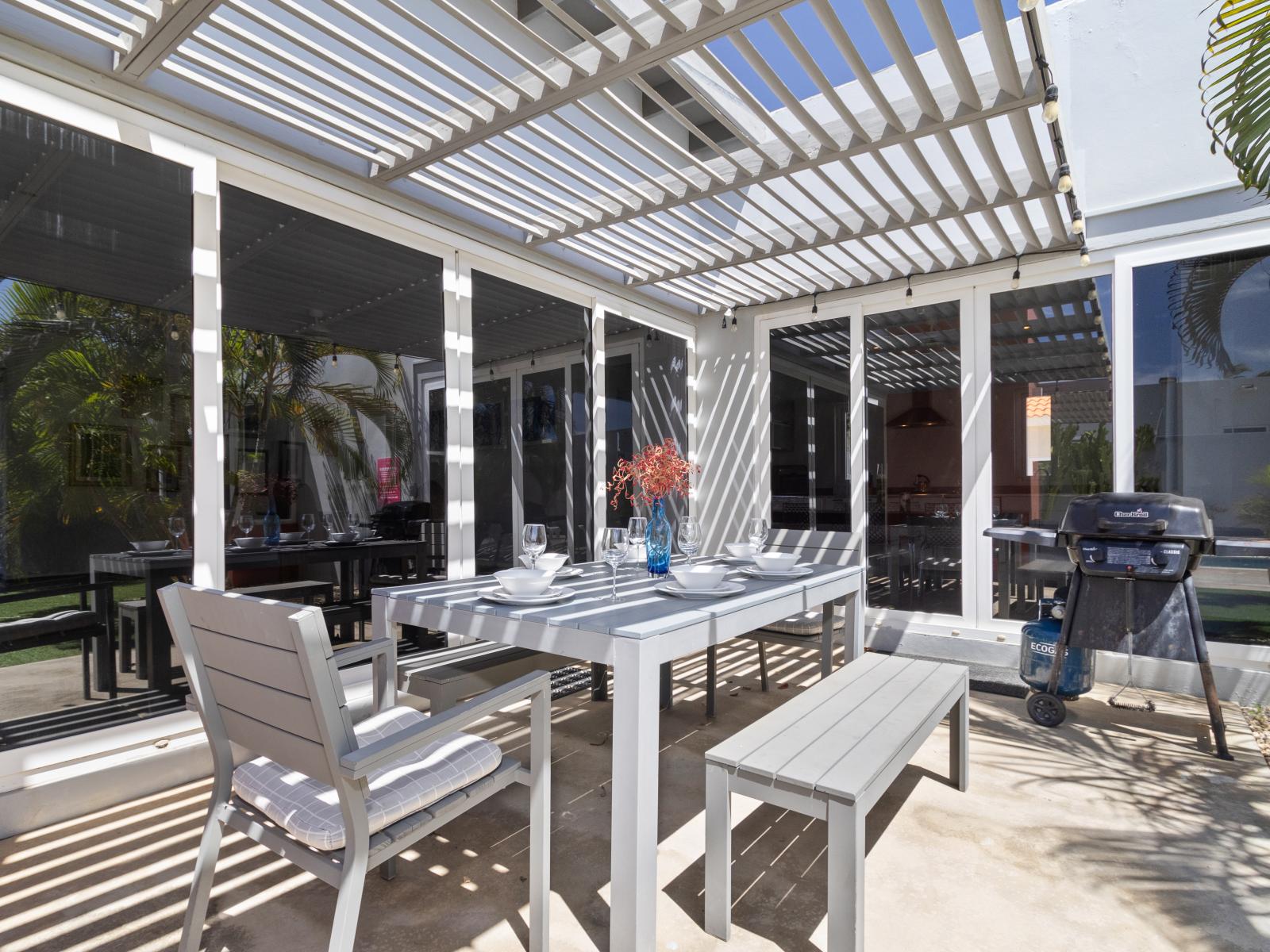 Savor the flavors of outdoor living: our al fresco dining setup offers a feast for the senses