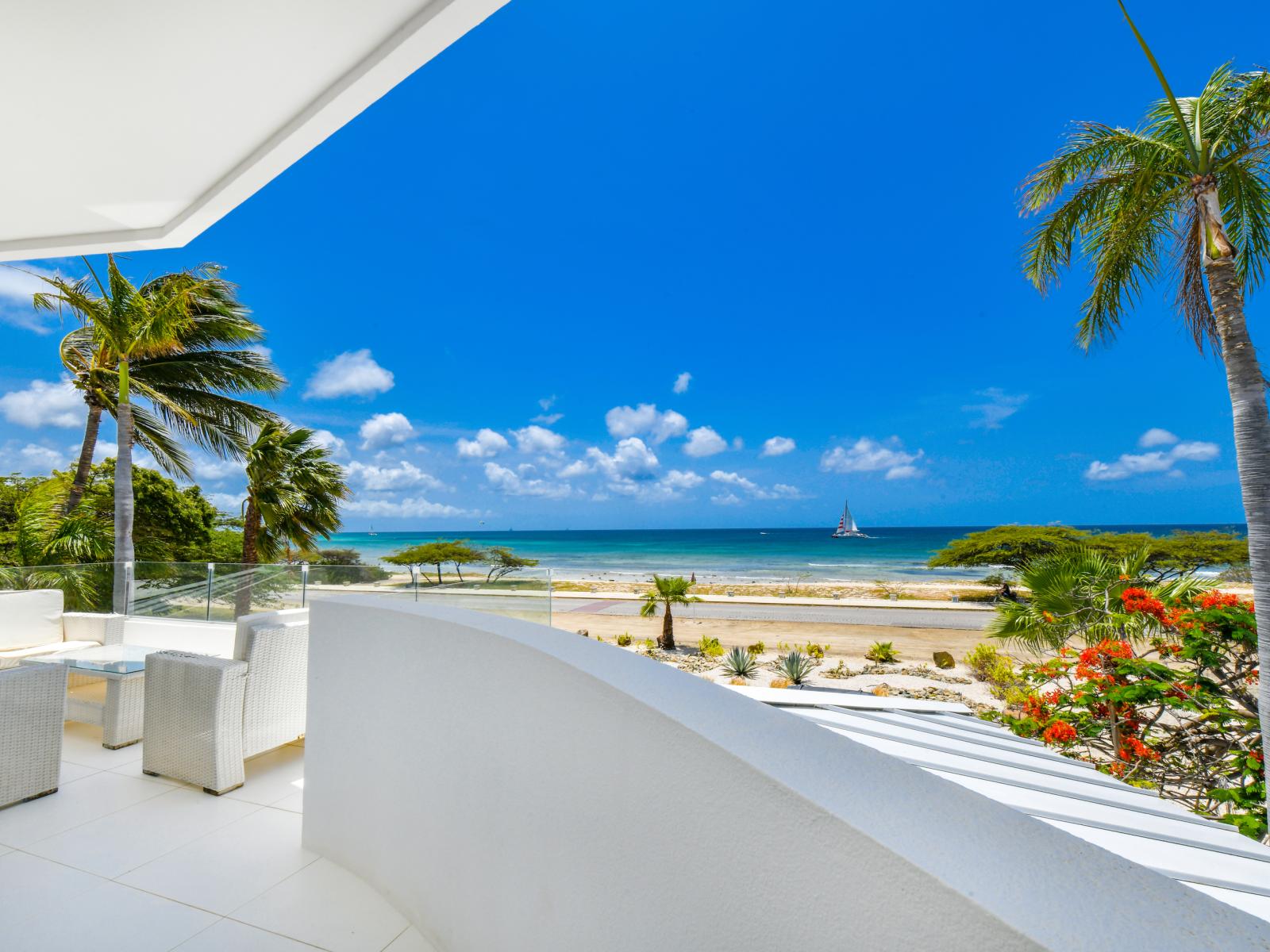 Sweeping ocean vistas await from our balcony, offering a mesmerizing backdrop that captivates the senses and soothes the soul.