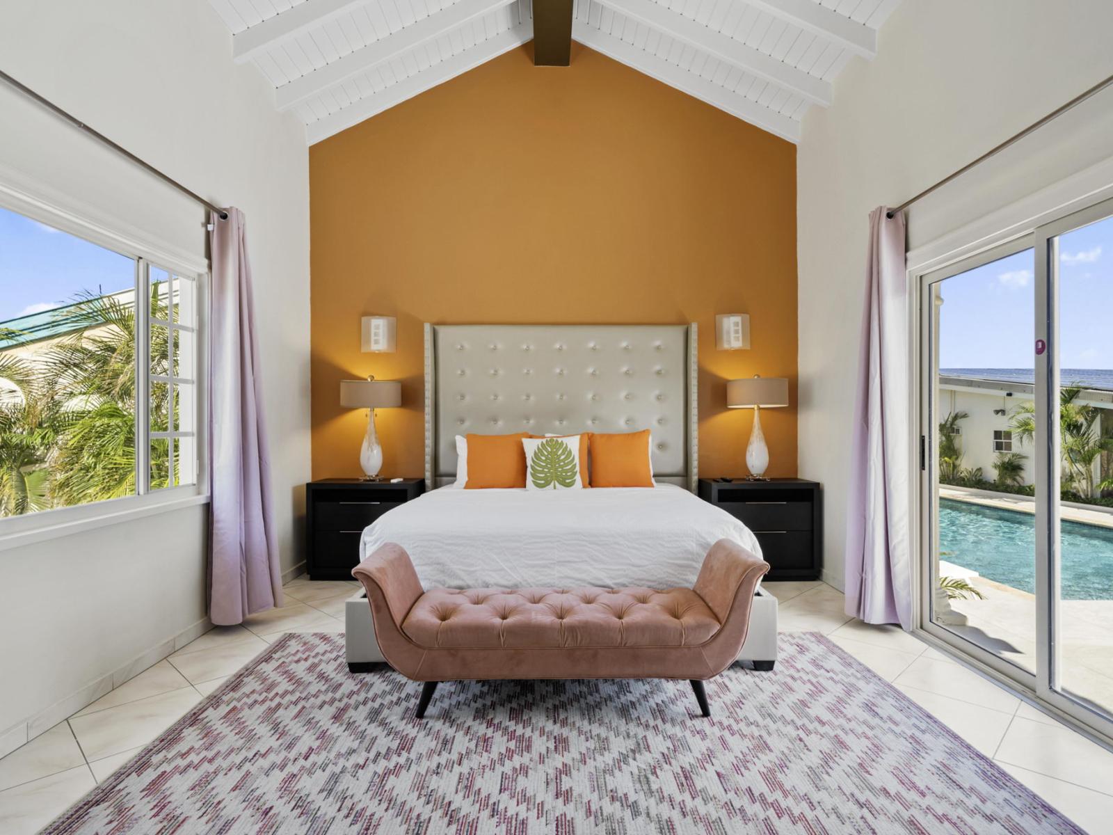 Experience tranquility and indulgence in our inviting bedroom sanctuary.