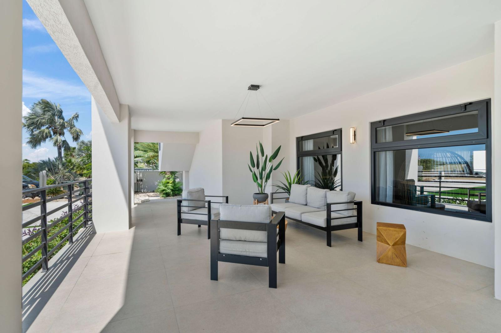 Lounge area on the spacious front porch