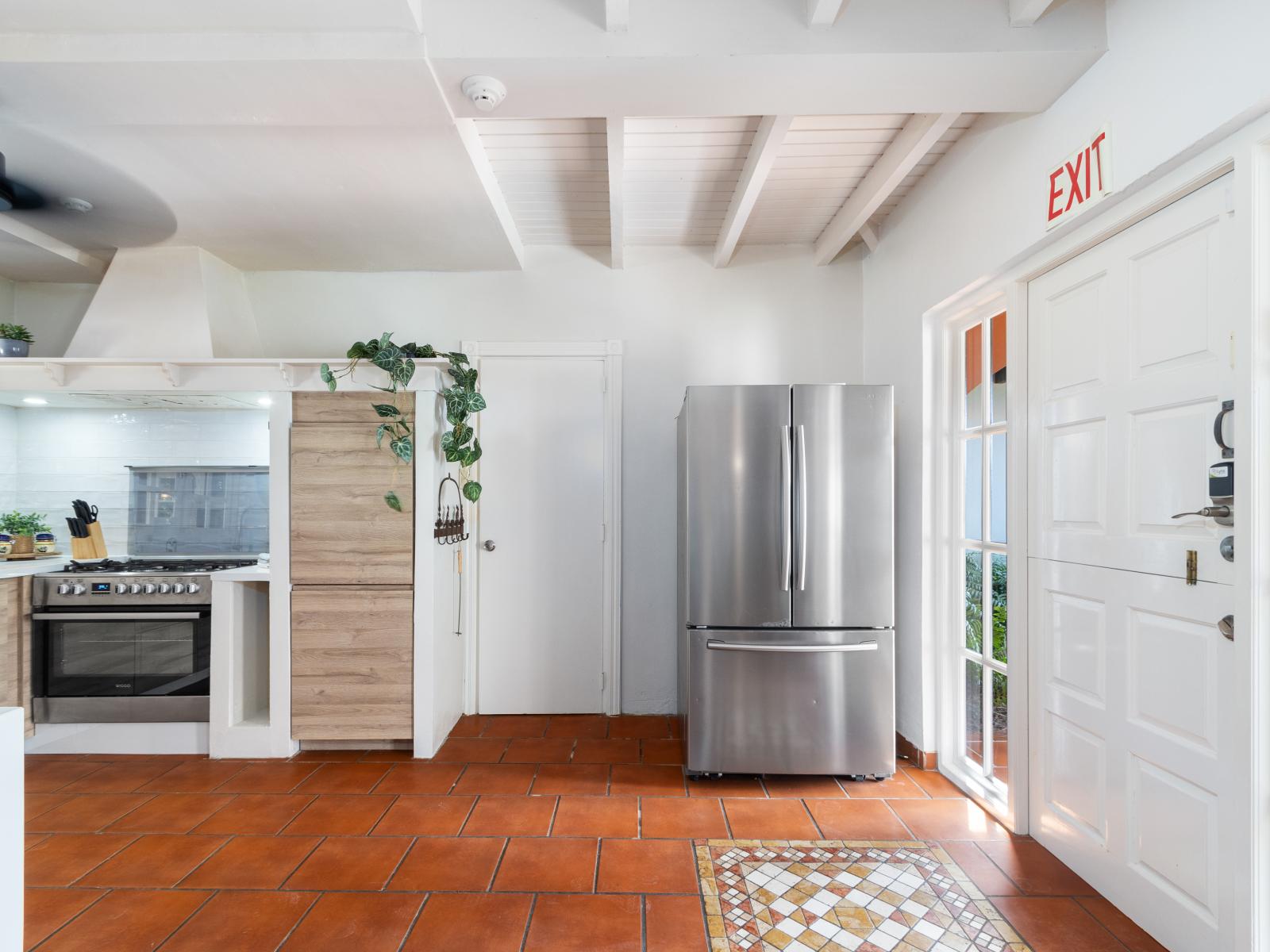 Home entrance and kitchen area