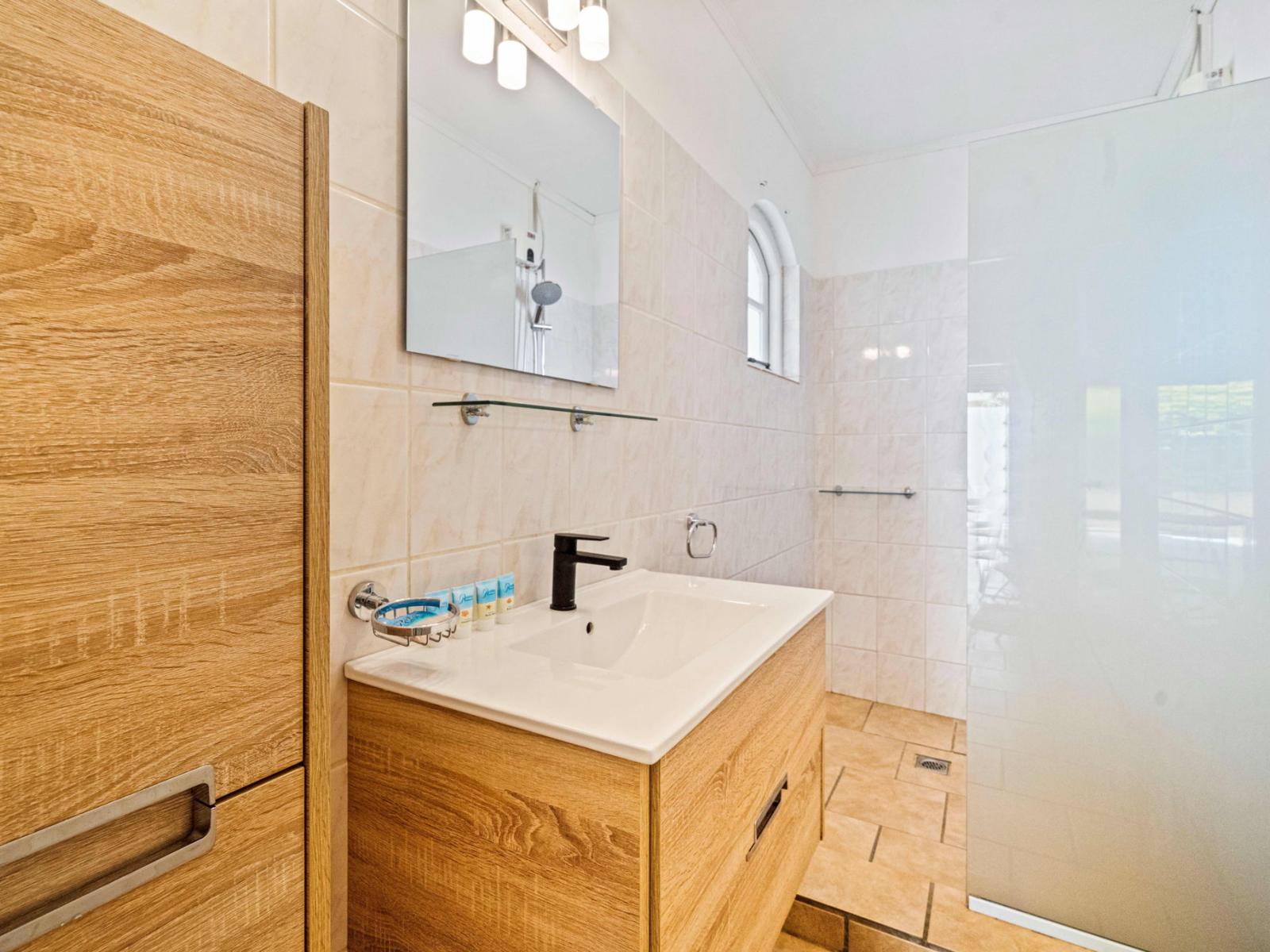 refreshing bathroom with walk in shower