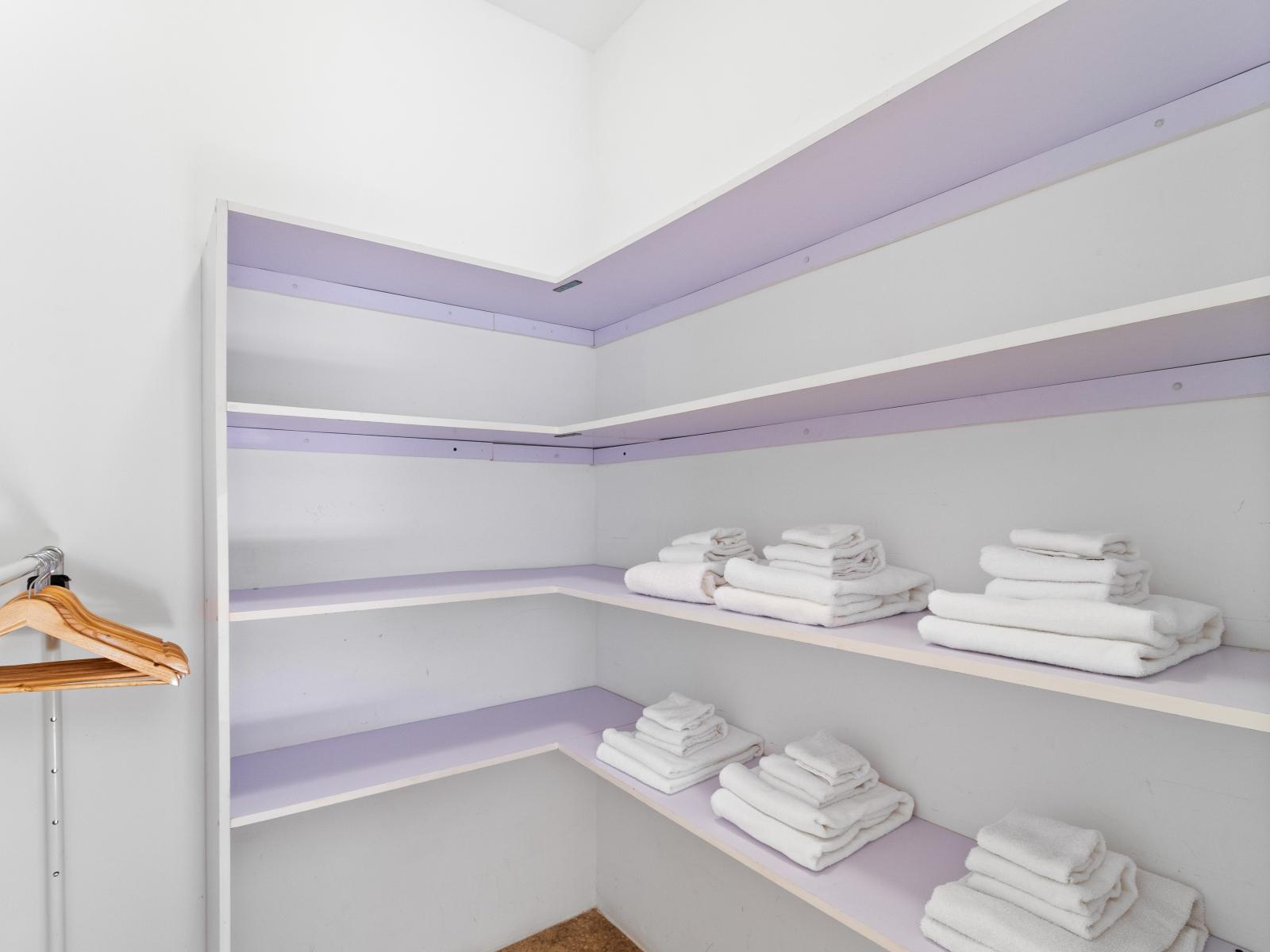 Maximize storage space while ensuring the safety of your belongings with our closet area and safe. - Experience peace of mind with our closet area complete with a secure safe for your personal items. - Spacious closet area featuring a secure safe.