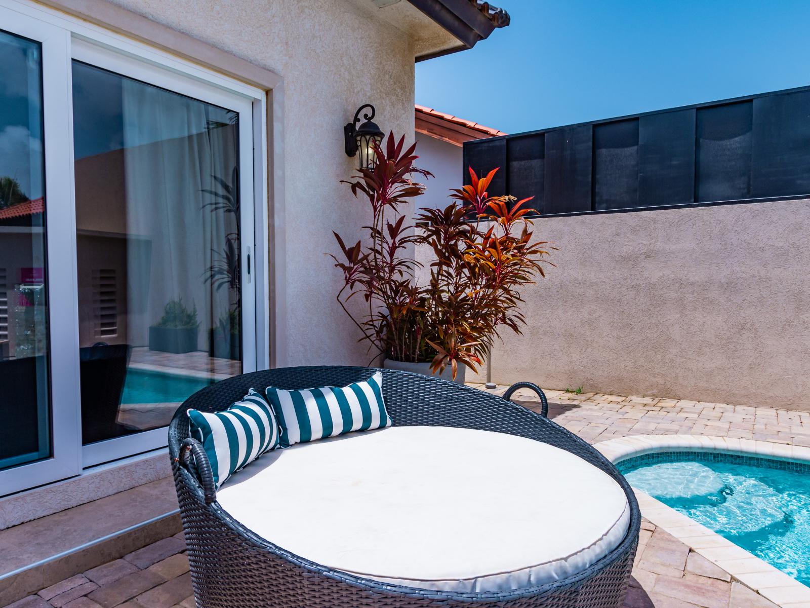 Discover your perfect outdoor retreat with our variety of seating options, inviting you to relax and soak in the beauty under the sun or stars.