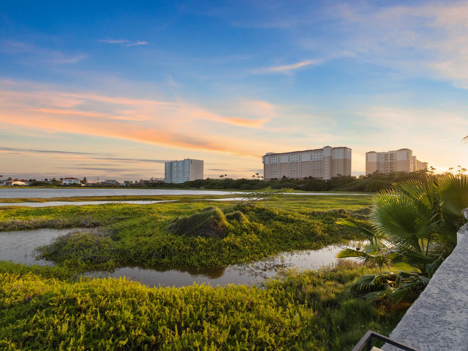 Saliña Serenity: Indulge in the tranquil allure of our saliña view, complemented by the majestic presence of the nearby high-rise hotels, creating a harmonious fusion of natural beauty and urban sophistication.