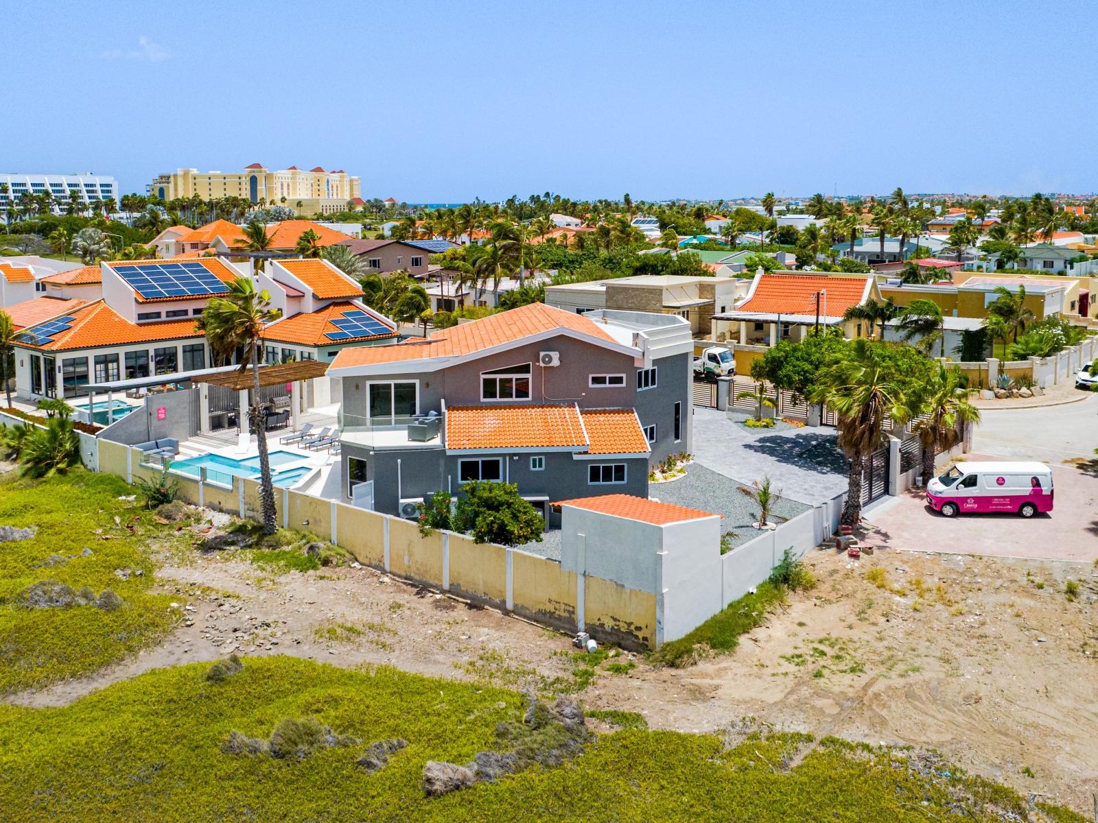 From Above: Explore our surroundings from a bird's-eye view with this captivating aerial drone shot, offering a unique perspective on the beauty and charm of our neighborhood.