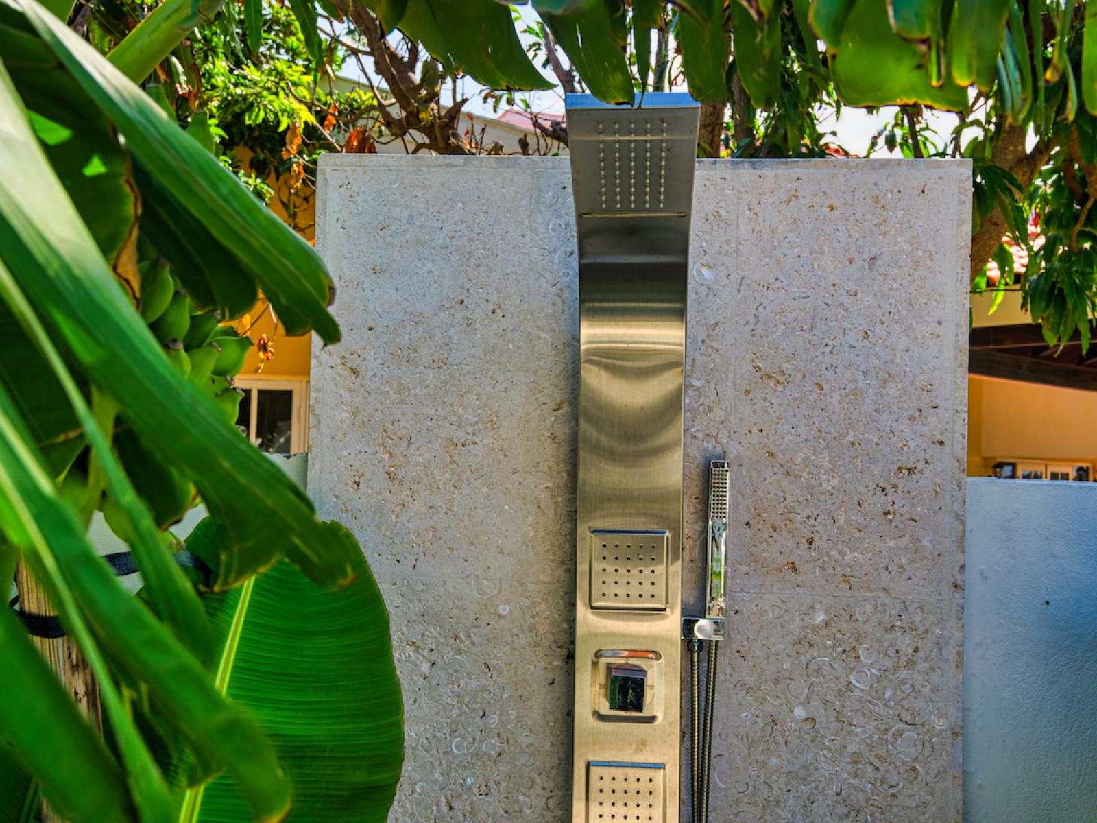 Elevate your outdoor experience with our invigorating outdoor shower. Perfect for rinsing off after a swim or simply enjoying a refreshing cleanse in the midst of nature's beauty.