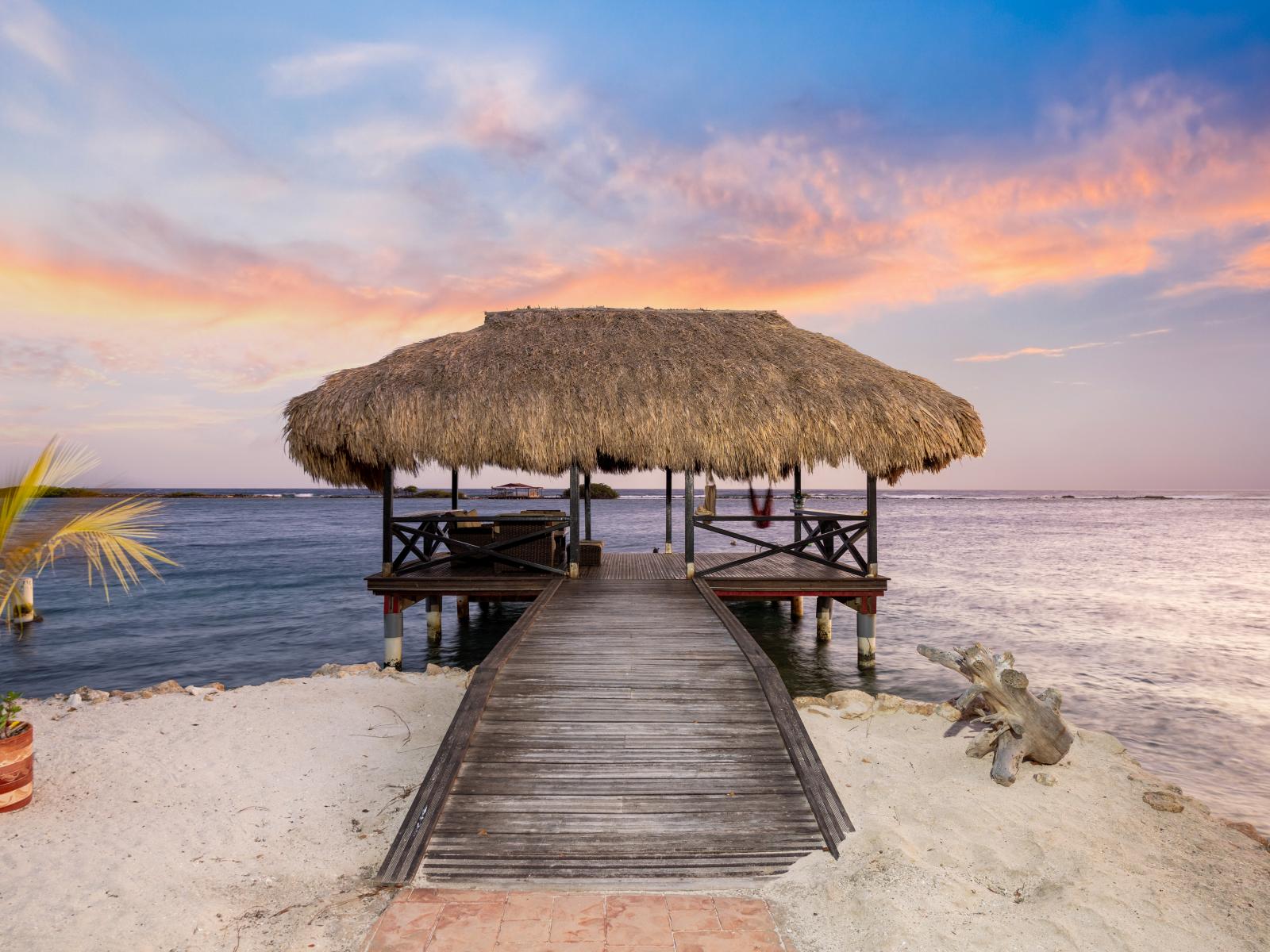 Discover serenity at our private pier on the water, where each sunset paints a masterpiece over the tranquil waves, offering a secluded sanctuary for quiet reflection and unforgettable moments.