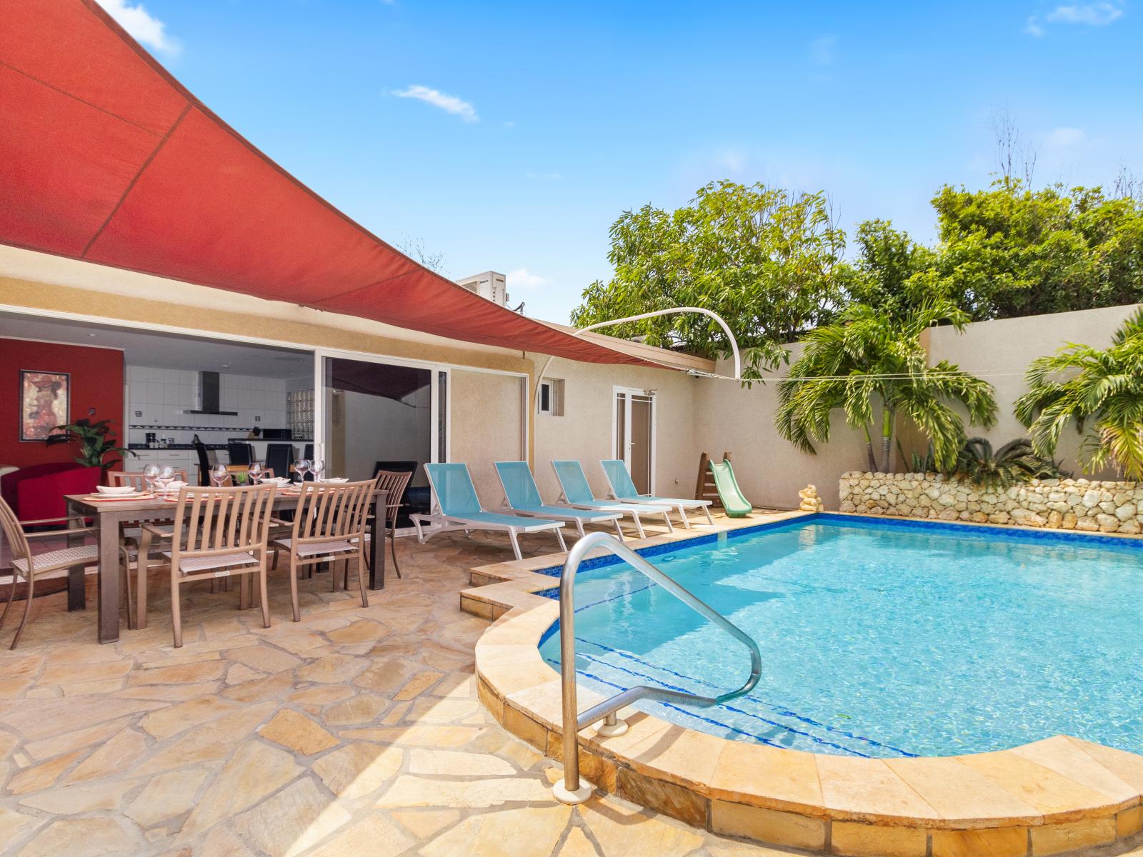 Experience spacious luxury with our large home featuring a private pool, where every corner is designed for relaxation, comfort, and endless enjoyment.