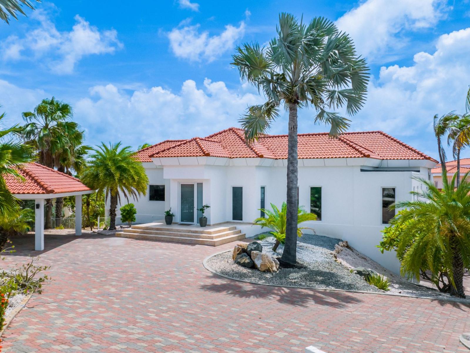 Driveway at the front of the villa