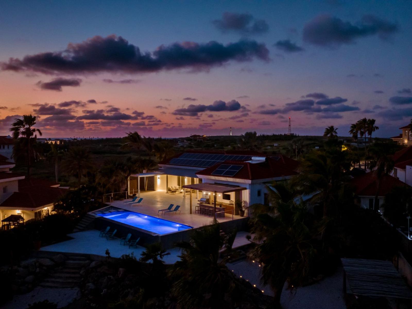 Backyard at night