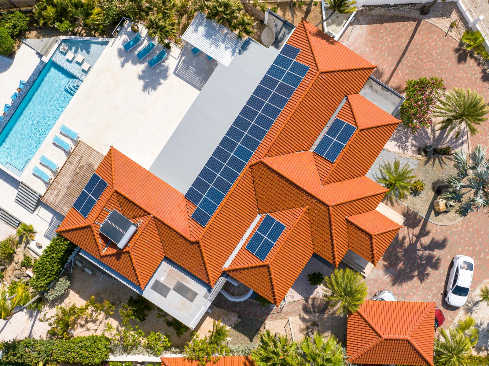 View of the villa from above