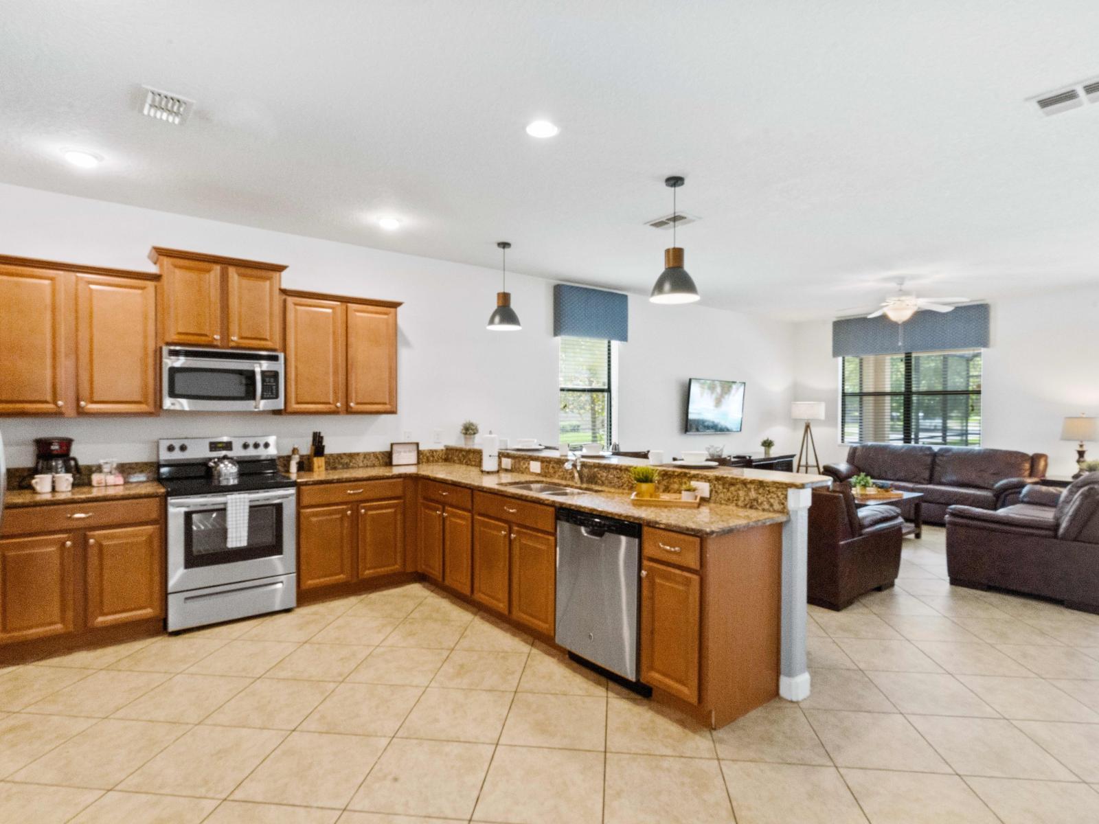 This fully-equipped kitchen can help you make your own home-cooked meal and show off your knife skills.