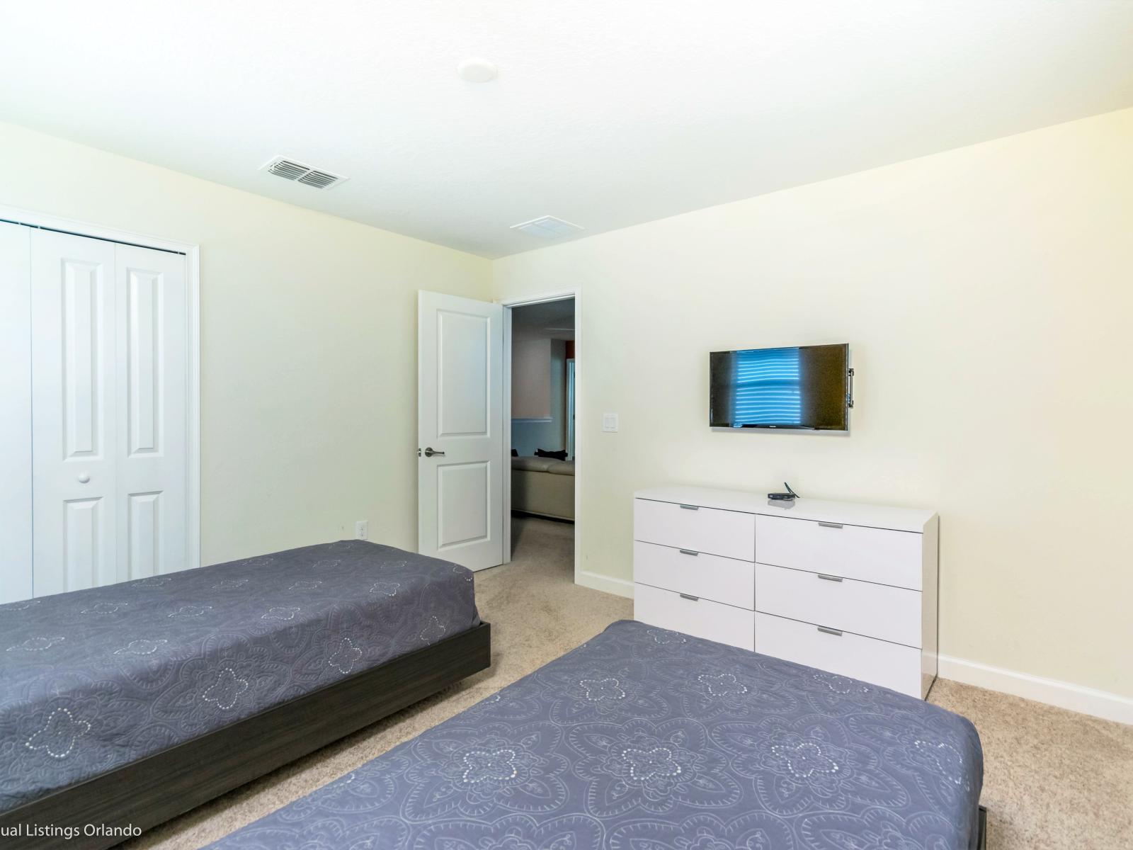 Eminent Bedroom of the Home in Davenport Florida - Provides a welcoming retreat to rest and recharge - Ensures a restful night's sleep during stay - Smart TV and Netflix