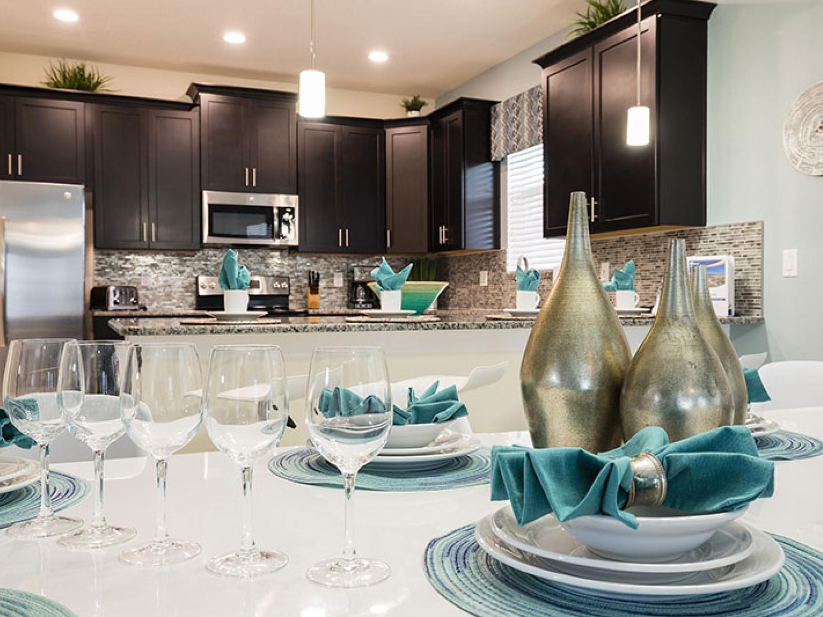 Superb Home in Davenport Florida - Indulge in luxurious dining experiences with beautifully set table - Perfect for memorable gatherings and sumptuous