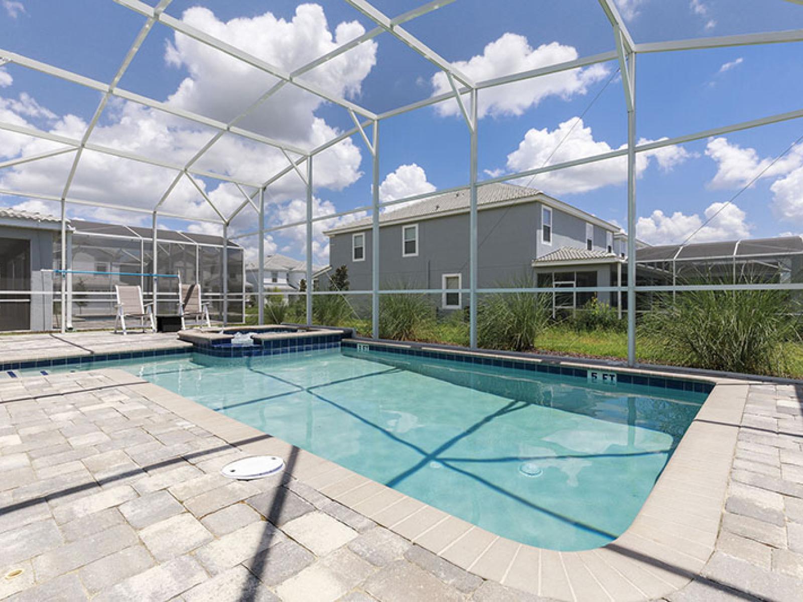 Refreshing Private Pool of the Home in Davenport Florida - Dive into a refreshing poolside escape - Lounge in tranquility by the sparkling waters - Discover bliss by the pool in serene setting