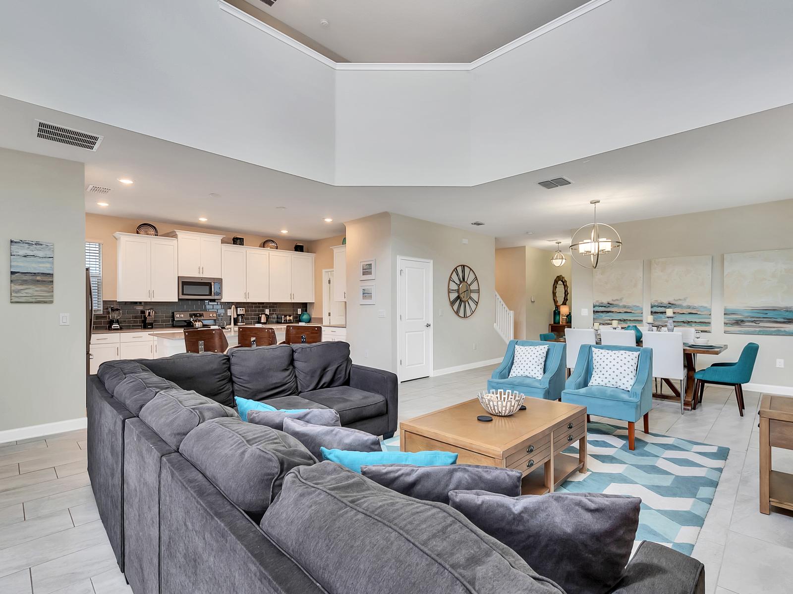 Spacious Living Area of the Home in Davenport Florida - A cozy living Area is like a warm embrace - Stylish and it is the perfect place to relax and unwind - Beautiful living room with an open layout, creating a sense of spaciousness