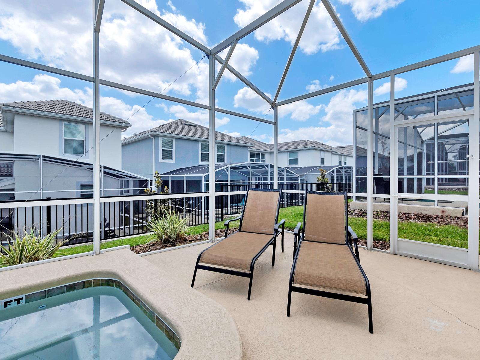 Refreshing Pool of the Home in Davenport Florida - Inviting waters perfect for a leisurely swim or refreshing dip - Comfortable loungers for lounging and soaking up the sun