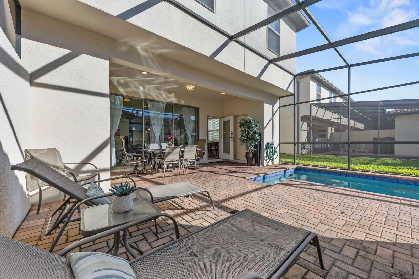 Private Pool with lounge chairs