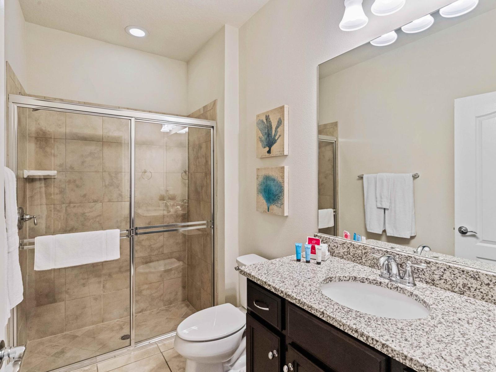 Bathroom 1 with walk-in shower