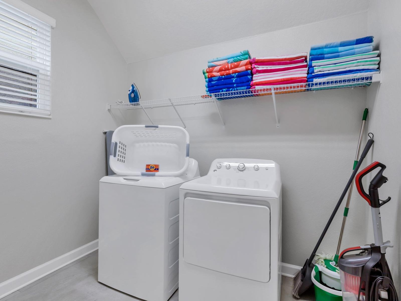 Laundry area of the home in Kissimmee Florida - Experience the convenience of equipped laundry area - Allowing to refresh your clothes at your own pace