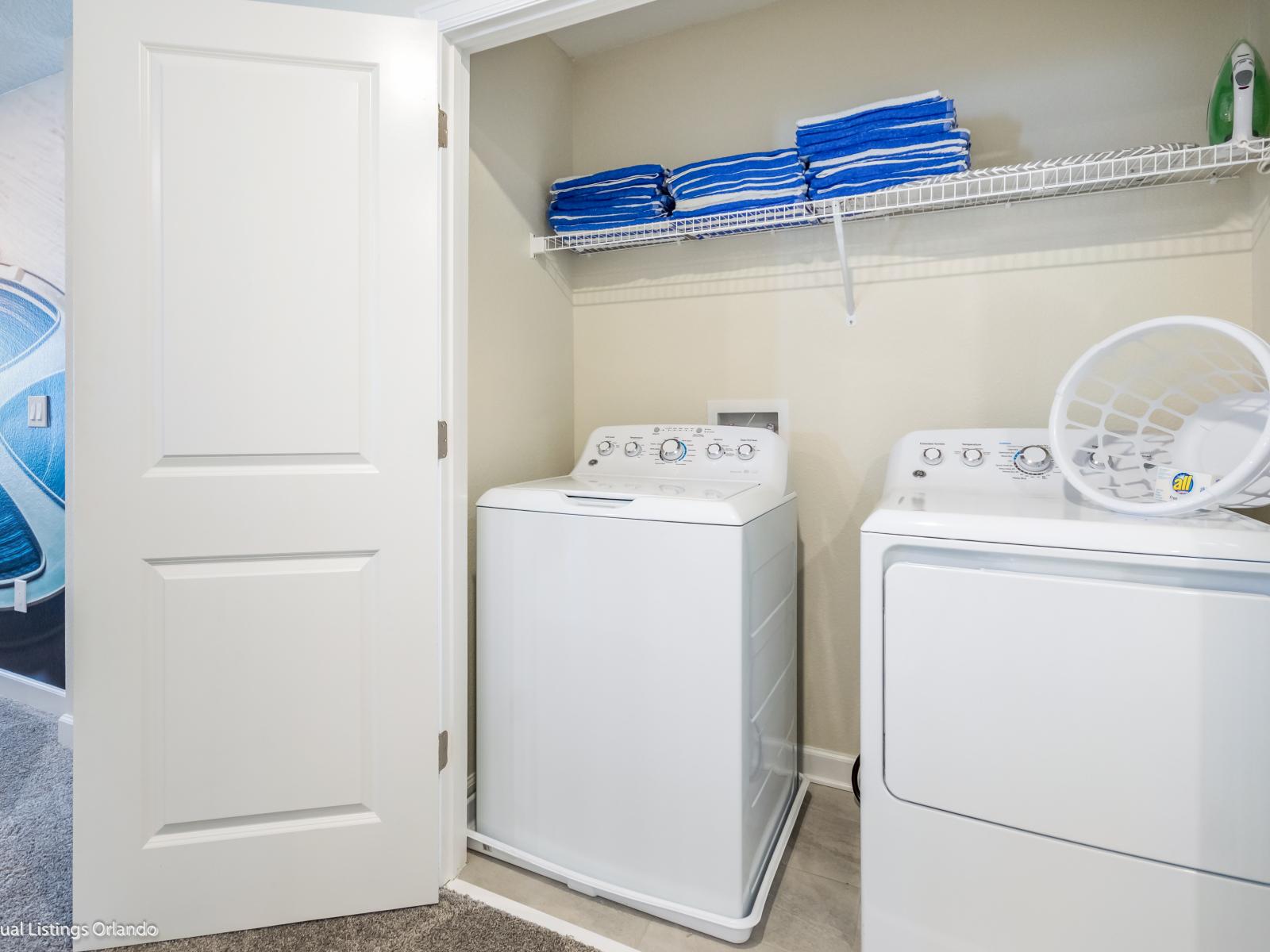 Experience the convenience of on-site laundry facilities with our modern laundry room, providing the ultimate in comfort and convenience during your stay.