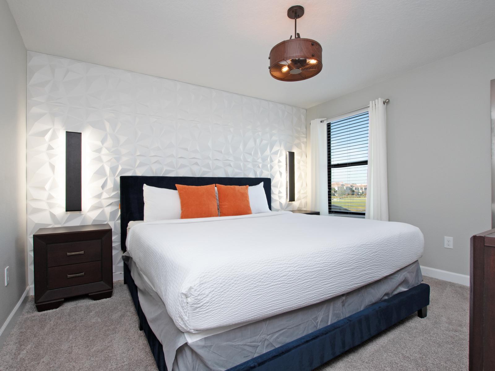 Sleep in style: Embrace luxury and comfort in our beautifully appointed bedroom.