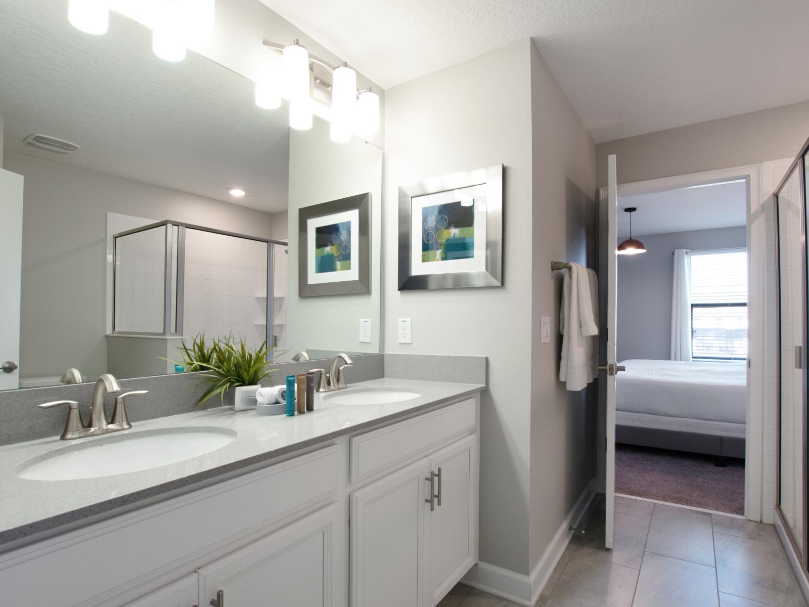 Refresh and rejuvenate: Experience ultimate comfort in our stylish bathroom.