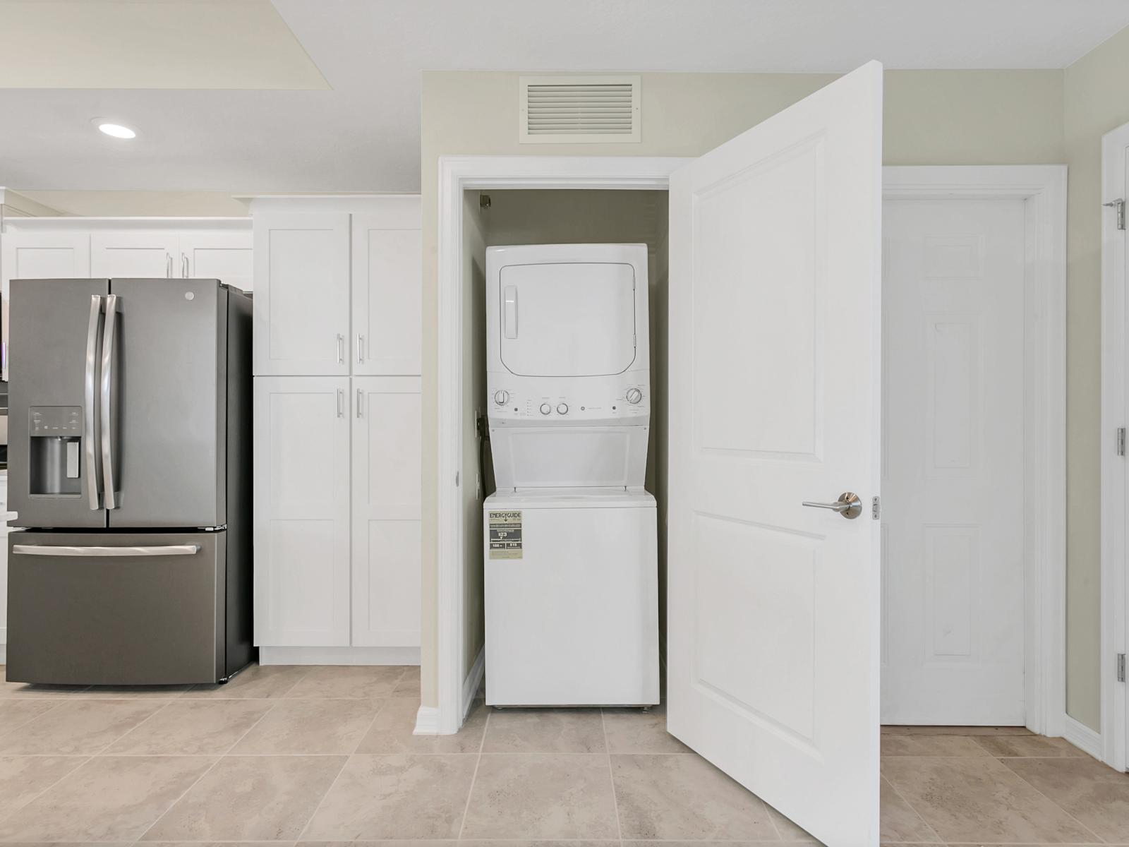 - Save time during your stay with our on-site laundry area of the condo in Kissimmee - Eliminating the need to visit off-site facilities or laundromats - Keep your clothes and wardrobe fresh throughout your stay