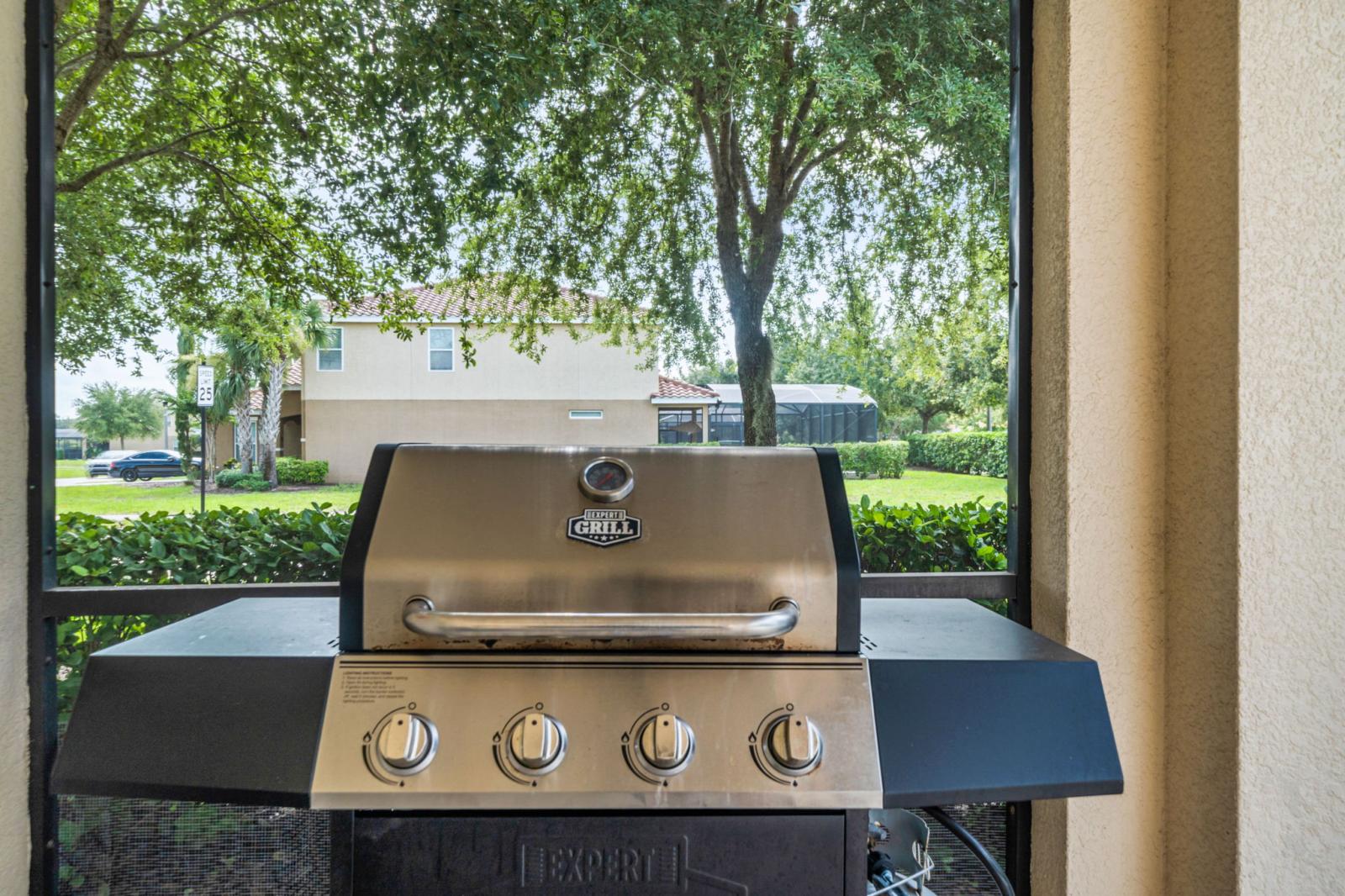 Outdoor area with BBQ grill