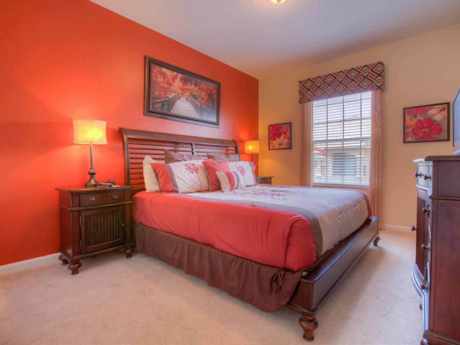 Welcome the morning sunshine as you wake up every morning in this elegant king bedroom.