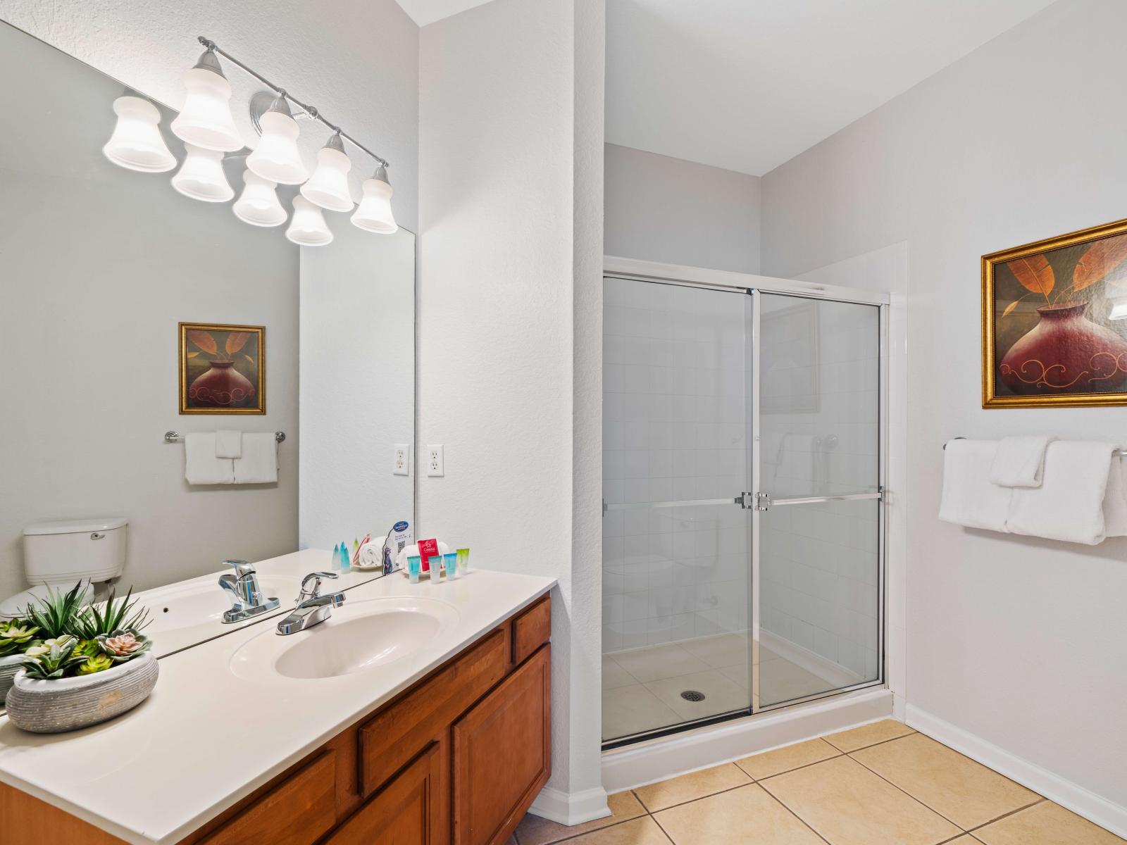 Bathroom 1 with a walk-in shower