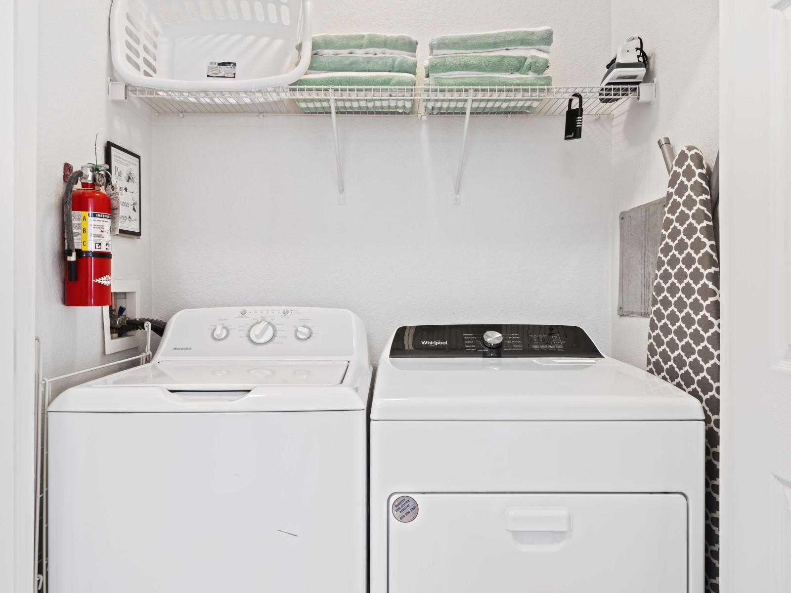 Stay fresh and clean with our convenient and fully equipped laundry area.