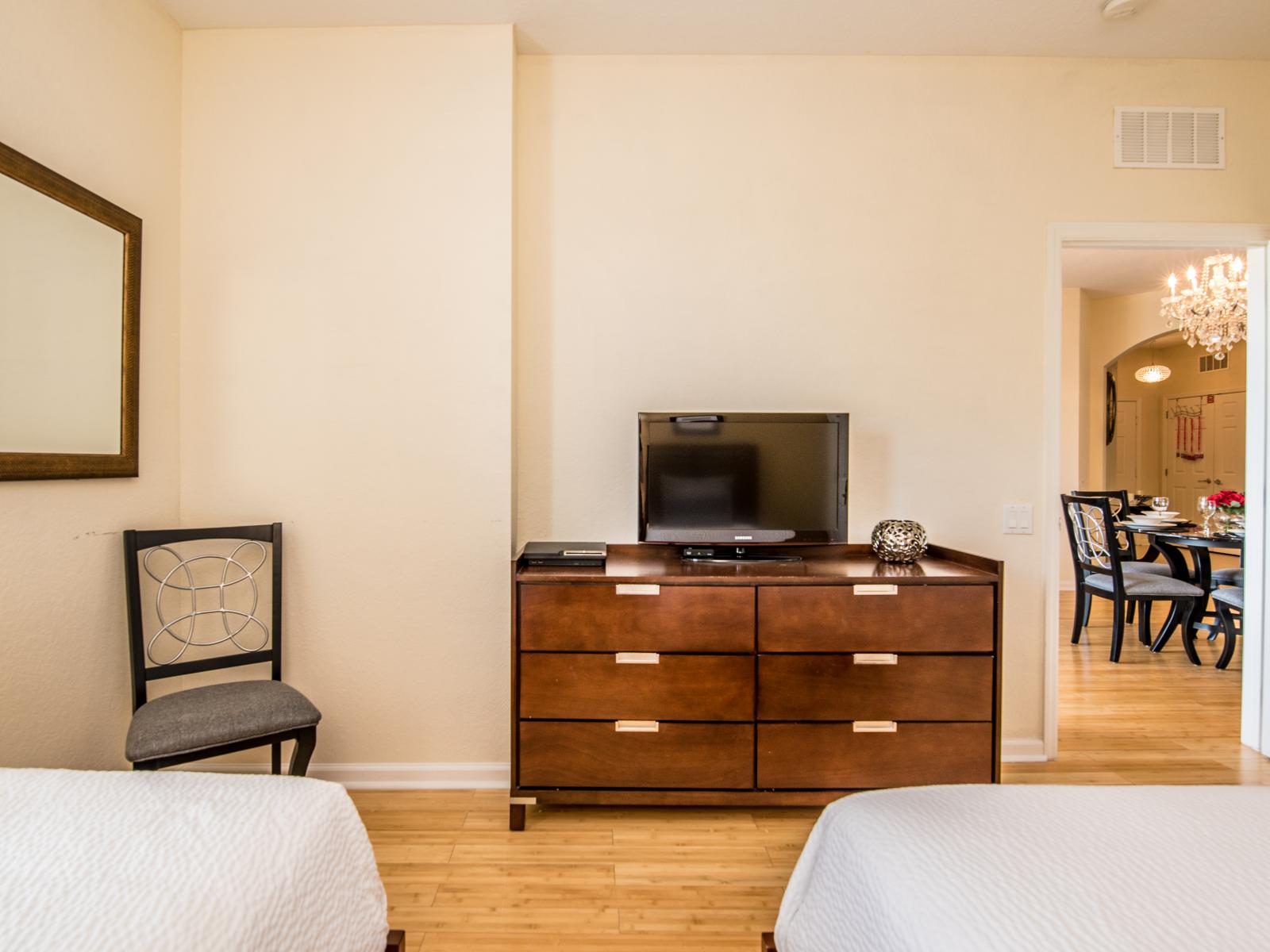 Keep calm and snooze while enjoying this very relaxing bedroom.