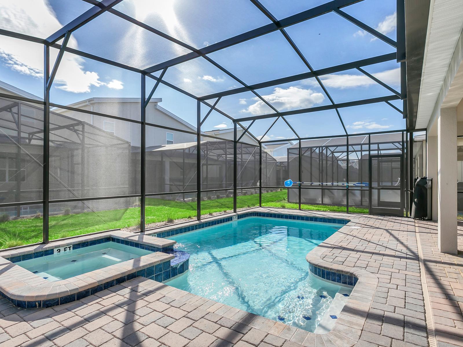 Stunning private pool of the home in Kissimmee Florida - Immerse yourself in the cool elegance of pool - Unwind with a dip in chic and stylish pool area - Experience ultimate relaxation in poolside paradise