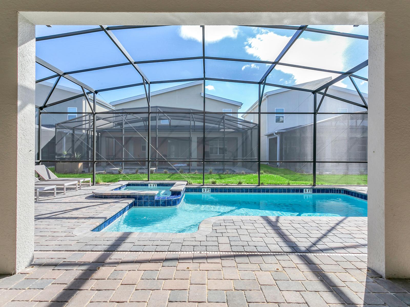 Relax by your secluded pool or indulge in the expansive outdoor patio, designed for entertaining with a private splash pool and abundant outdoor seating.