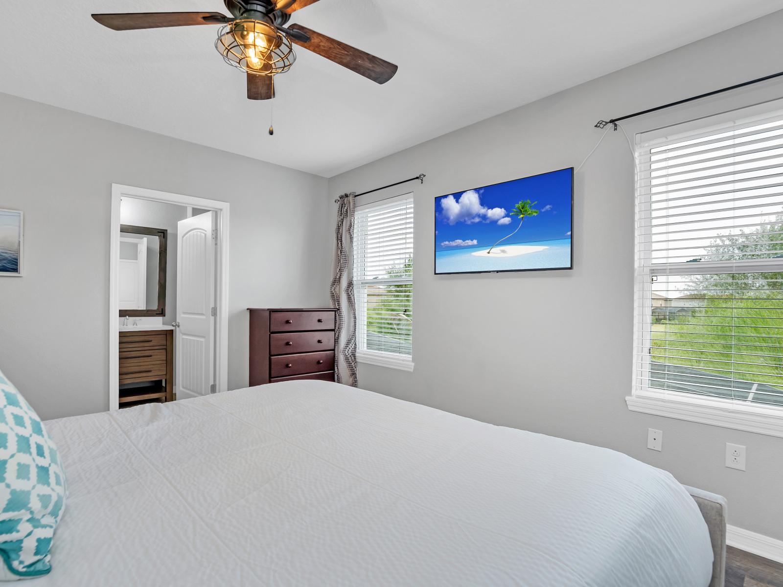 Tranquil Escape: Bedroom offers a peaceful retreat, providing a comfortable sanctuary within the elegance