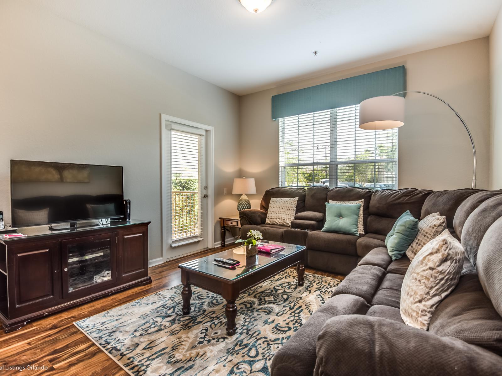 Relax in style with our long seating sofa, offering plenty of space for you and your guests to enjoy your favorite shows, movies, games, and more together in the living area.