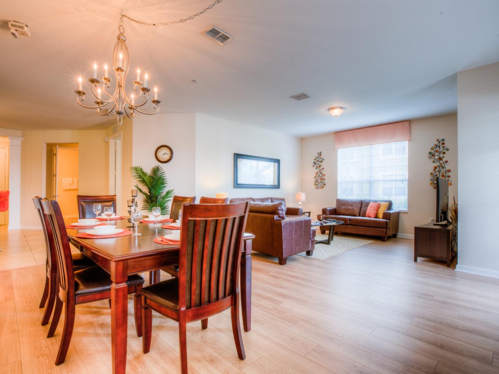 Conveniently located just beyond the kitchen, the dining area offers easy access to your deliciously prepared meals.